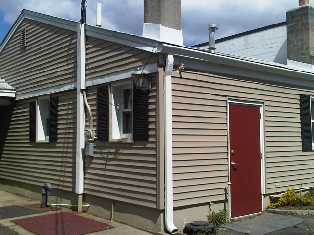 gutters along the roof of a house
