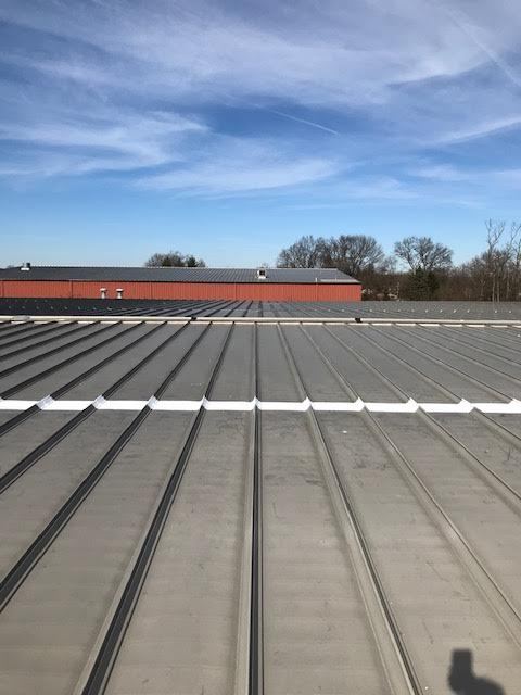 overhead view. a standing seam metal roof